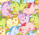 Funny Colorful Ponies