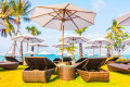 Parasols and Deck Chairs on the Beach