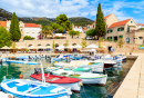 View of Bol Port With Fishing Boats