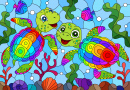 Two Turtles in the Water