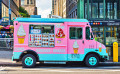 Pink and Blue Ice Cream Truck, New York