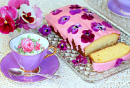 Vintage Purple Tea Cup and Cake