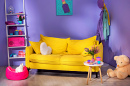 Colorful Room with Yellow Sofa