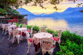 Waterfront of Lake Como at Sunset, Italy