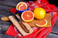 Grapefruits on a Wooden Table