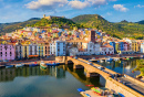 Aerial View of Bosa, Sardinia, Italy