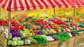 Stalls with Fruits and Vegetables