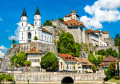 Aarburg Castle and Church in Switzerland