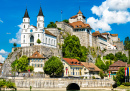 Aarburg Castle and Church in Switzerland