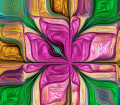 Multicolored Abstract Stylized Flower