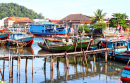 Colorful Fishing Boats in West Sumatra, Indonesia