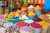 Colourful Spices at a Souk in Marrakech, Morocco