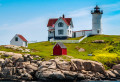 White Lighthouse on a Small Island