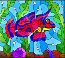 Stained Glass Mandarin Fish