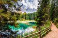 Picturesque View of Lake Carezza, Dolomites, Italy