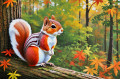 Squirrel in Autumn Forest