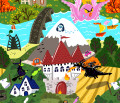 Castle, Fairy Animals and Sailboats