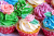 Colorful Cupcakes Decorated with Buttercream