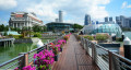 Wooden Pedestrian Bridge, Marina Bay, Singapore