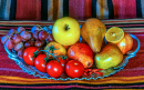 Still Life with Vegetables and Fruits on a Plate