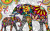 Colorful Illustration of Elephants