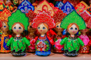 Display of Colorful Matryoshka Nesting Dolls