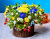 Bright Wildflowers in a Basket