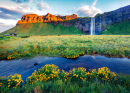 Morning View of Seljalandsfoss Waterfall, Iceland