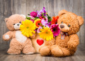 Teddy Bears and Beautiful Flowers