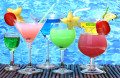 Colorful Cocktails by the Pool