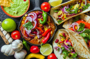 Mexican Menu with Tacos and Guacamole