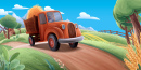 Farm Van among Fields
