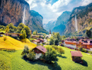 Summer View of the Waterfall in Lauterbrunnen