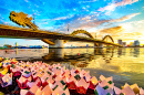View of the Dragon Bridge at Sunset, Vietnam