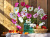 Sunny Still Life with Garden Flowers and Fruits
