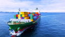 Cargo Container Ship in the Ocean