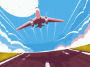 A Passenger Plane Takes off from a Runway
