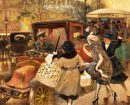 Three Parisian Women Trying to Catch a Cab