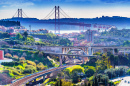 The 25th of April Bridge in Lisbon, Portugal