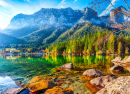 Autumn Sunny Day on Lake Hintersee, Germany