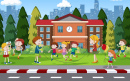 Active Kids Playing Outdoors