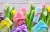 Festive Composition with Gift Boxes and Flowers