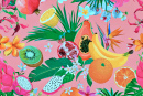 Seamless Tropical Fruits Pattern