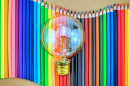 Light Bulb on Colored Pencils