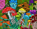 Abstract Colorful Mushrooms