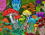 Abstract Colorful Mushrooms