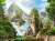 Summer Landscape with Mountains and a Waterfall