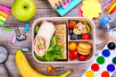 Colorful School Supplies and a Lunchbox