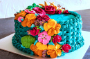 Floral Decorated Birthday Cake