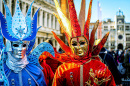 Colourful Masks at the Carnival in Venice, Italy